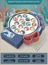 Children’s Magnetic Fishing Puzzle – Rechargeable Rotating Disc, Music Slide Game, Parent-Child Interactive Learning Toy