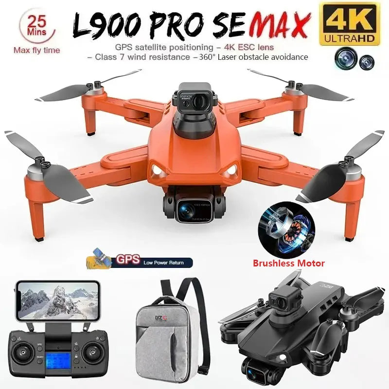 L900 Pro SE Max GPS Drone – 4K Dual HD Camera 5G WiFi FPV Quadcopter with Obstacle Avoidance