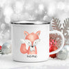 Personalized Kids Enamel Camping Mug — Forest Animals Children's Name Cup, Eco-Friendly Enamel Mug