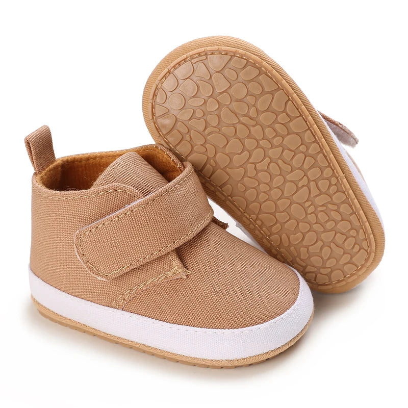 Khaki Baby Casual Shoes 0-18M Infant Toddler Bowknot Non-Slip Rubber Soft-Sole Flat PU First Walker Newborn Mary Janes