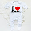 I Love Papa Mama Baby Babygrow Sleepsuit – Cute Coming Home Outfit, Newborn Shower Gift, Boy Girl White Romper, Infant Sleepsuit
