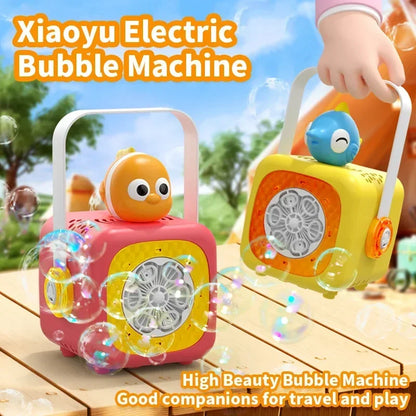 6-Hole Cartoon Fish Handheld Bubble Machine — Battery-Free Bubble Toy for Kids, Ages 3+