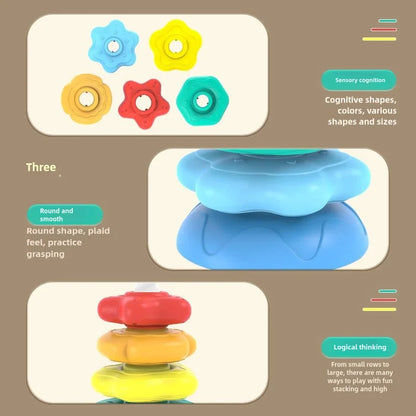 Rainbow Spinning Tower Toy – Stacking Educational Toy for Kids, Strong ABS Plastic