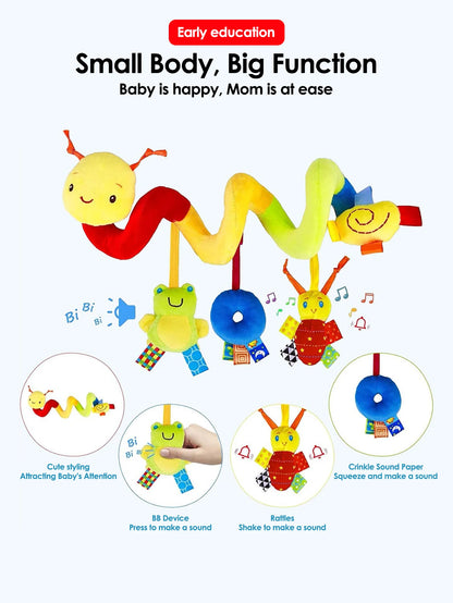 0-6 Months Colorful Label Bed and Hanging Comfort Toys for Infants, Crib and Car Seat