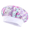 Unicorn Cartoon Satin Kids Shower & Sleep Cap — Adjustable Stretchy Bonnet, 28cm / 11.02 in (One-Size Fits Ages 2–8)