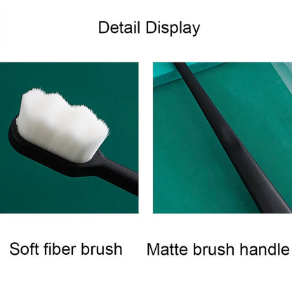 Eco-Friendly Ultra-Fine Soft Bristle Manual Toothbrush for Adults & Kids - Deep Cleaning with Flat & Wave Head for Oral Care