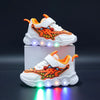 LED Light-Up Kids Sneakers – Breathable Mesh Casual Trainers for Boys & Girls, Hook & Loop Closure (Ages 4–6)