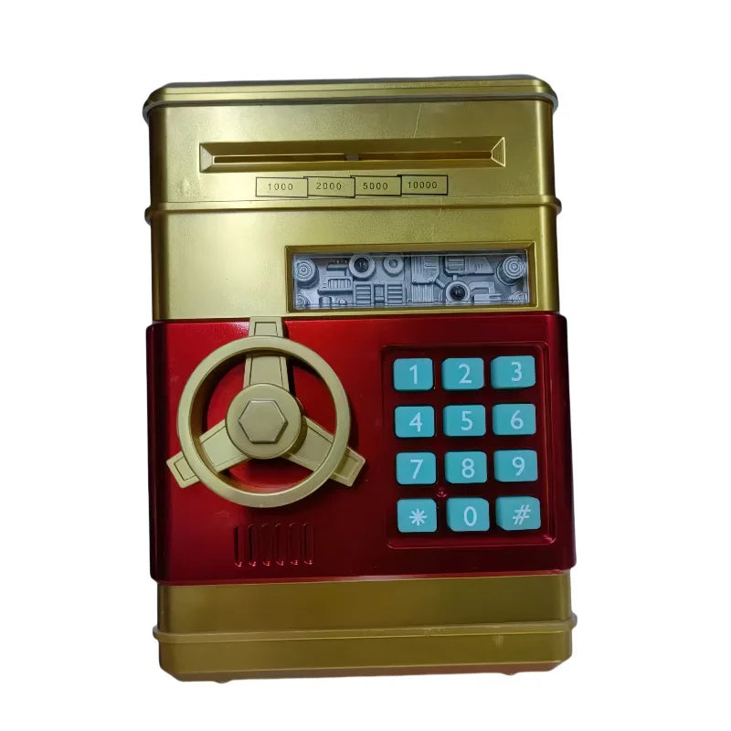 Children’s Cartoon Password ATM Bank – Safe Music Automatic Roll Money Deposit Toy for Kids