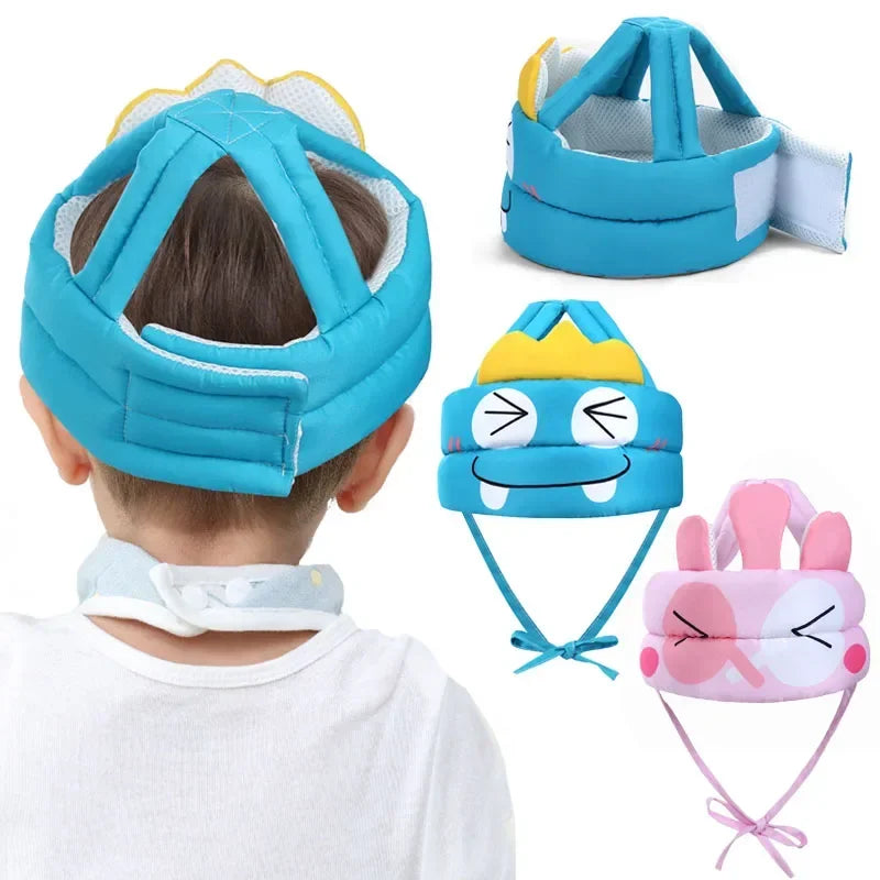 Baby Safety Helmet, Soft Head Protection Hat, Adjustable Anti-Fall Crash Cap