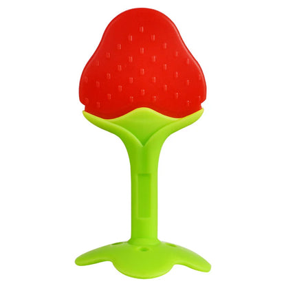 Baby Silicone Training Toothbrush - BPA Free Banana Shape Teether Chew Toy and Teething Ring for Infants