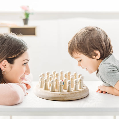 AIUAZA Wooden Memory Chess Game Set Logic and Brain Teaser Game Parent-Child Interaction Toy Party Game
