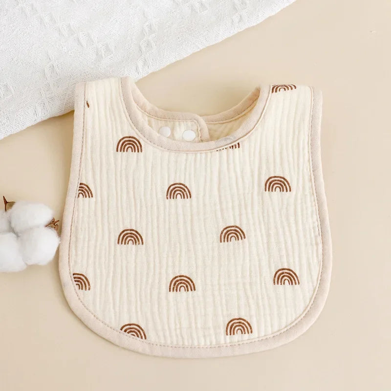 Newborn Baby U-Shaped Bibs | 6 Layers Cotton Gauze Saliva Towel, Bandana Scarf for Boys & Girls, Drool Feeding Burp Cloth - Kidzy Market