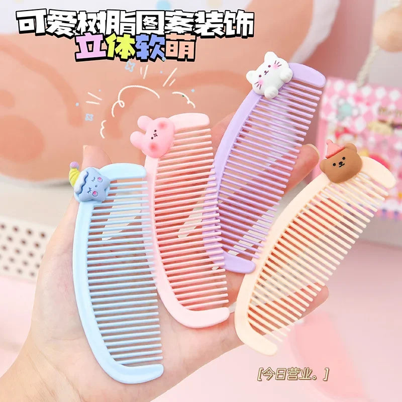 Cartoon Mini Crescent Comb - Cute Children’s Small Comb for Students - Portable Plastic Hairdressing Comb - Small Gift