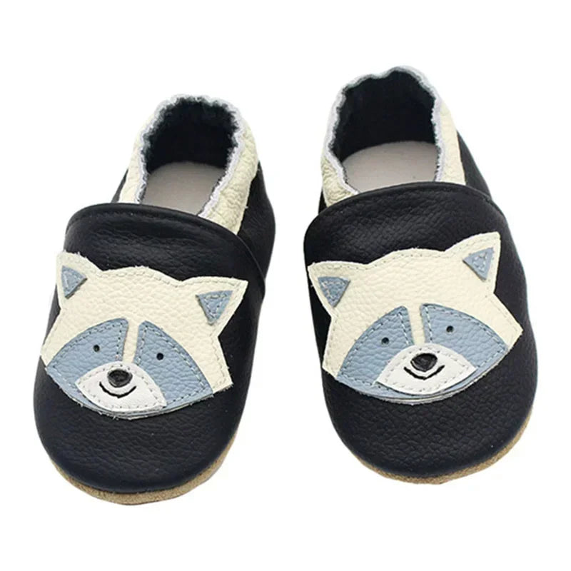 Toddler Baby Shoes – Newborn Infant Boys & Girls Soft Genuine Cowhide Moccasins, First Walkers, Skid-Proof (0-24M)