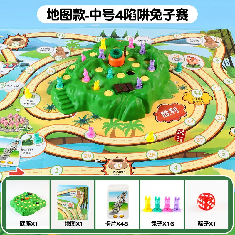 Rabbit Trap Puzzle Toy – Dual Play Multiplayer Board Game for Kids, Parent-Child Interactive Strategy Game