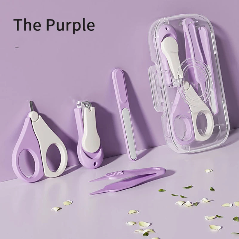 4PCS Baby Nail Trimmer Set – Health Care Kit with Infant Finger Trimmer, Scissors, Nail Clippers, and Storage Box
