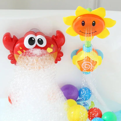 Frog & Crab Bath Bubble Machine with Music — Automatic Bubble Blower for Toddlers & Kids