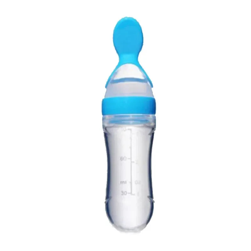 Mushy Food Feeder Spoon for Babies - Puree, Juices, Egg Custard Feeder, Press Type Bottle Spoon, Infant & Kids Nipple Utensils