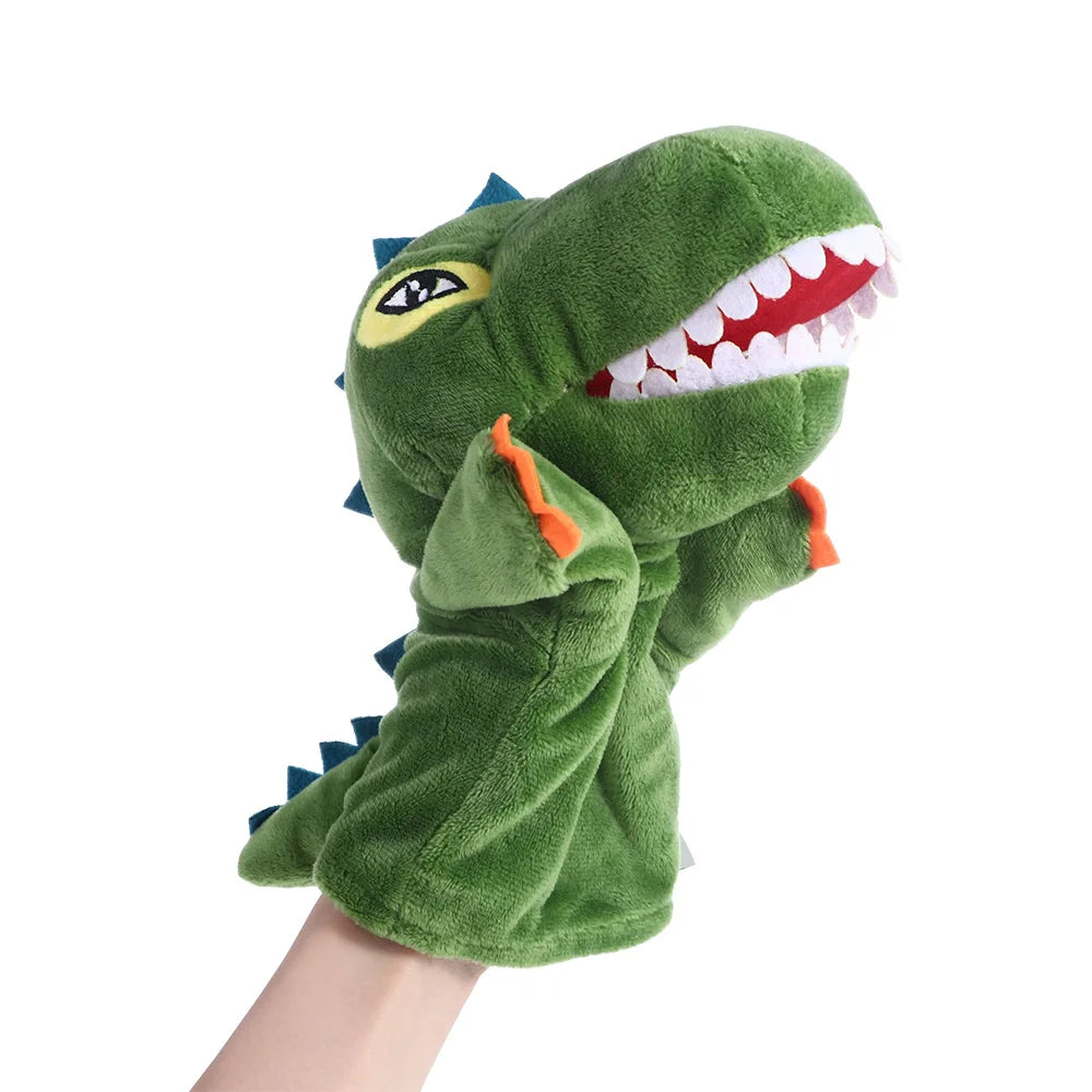 Stuffed Bear and Shark Hand and Finger Puppets, Plush Animal Dolls for Children