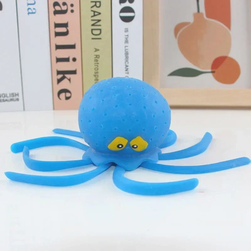 Baby Bath Toy Sponge Octopus – Water Absorbing Squeeze Stress Relief Toy