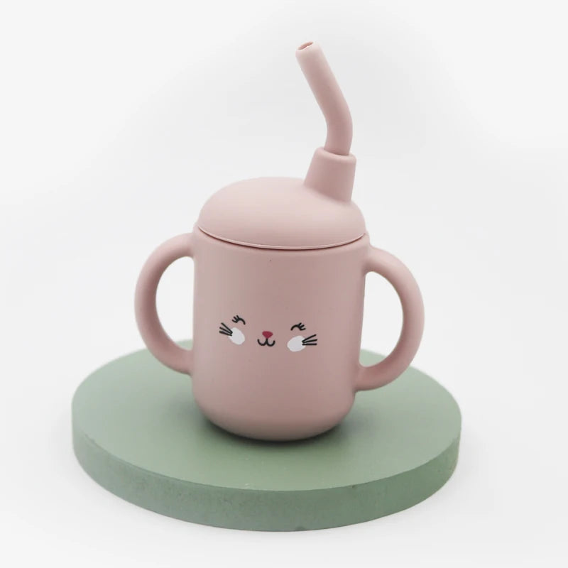 New Cartoon 120ML Baby Silicone Sippy Cup - BPA-Free, Portable Snack Storage Container, Leakproof Trainer Feeding Cup