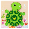 3D Puzzle Cartoon Animals – Montessori Wooden Block Toy, Educational Learning Game for Babies, Colorful Cognitive Intelligence Gift