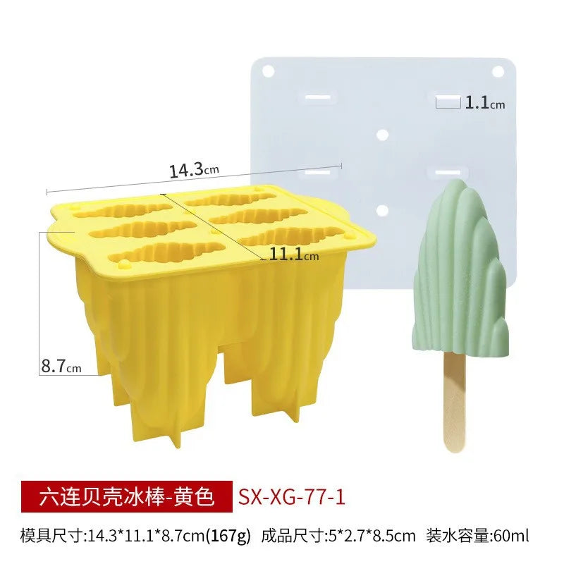 Silicone Spiral Popsicle Molds 4-Cell Reusable BPA Free Ice Pop Maker