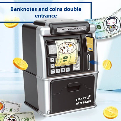 Smart Electronic ATM Piggy Bank for Boys and Girls Password Lock Coin and Banknote Savings Anti-Theft Toy with Music Kids Gift