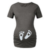 Apparel Shirt Heart Women Graphic Maternity Tops Print Short Baby T-shirt Cartoon Feet Sleeve Maternity Tops and Blouses Lace