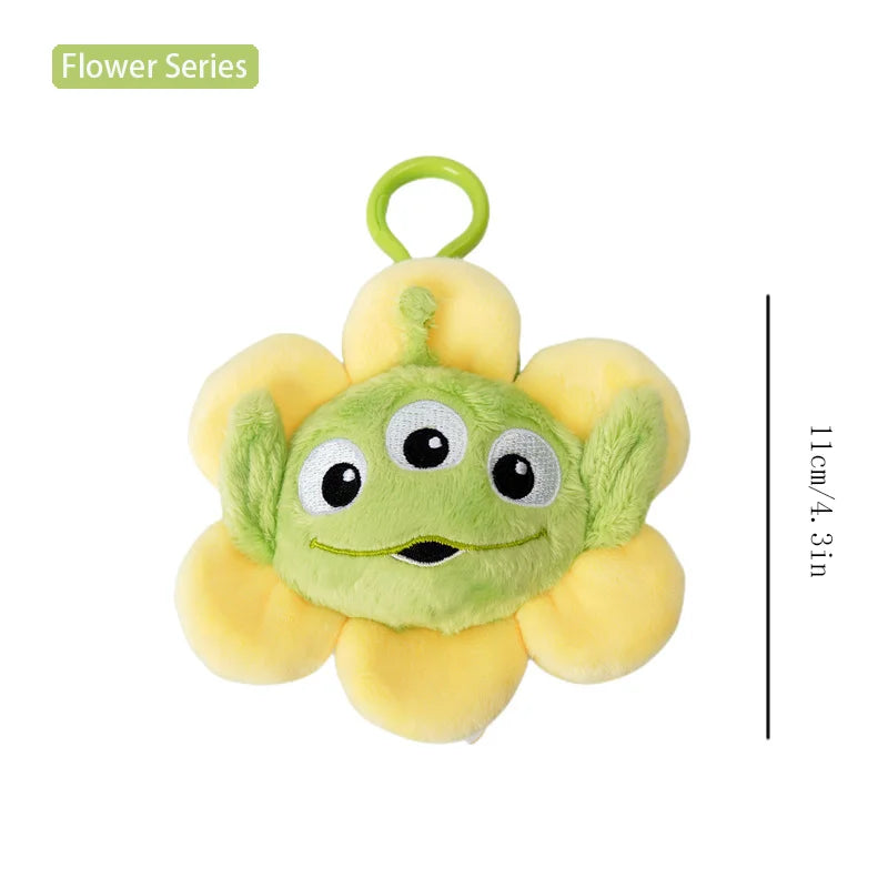Disney Toy Story Alien Plush Pendant, Cute Kawaii Three-Eyed Backpack Keychain Toy
