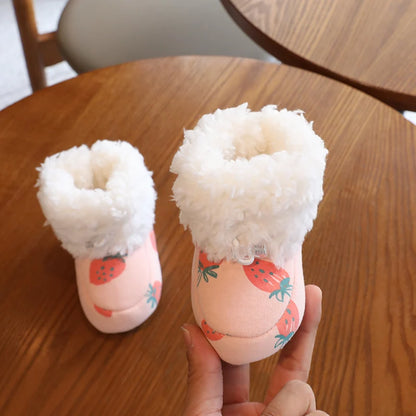 0–18M Winter Baby Snow Boots – Plush Fleece Warm Ankle Boots for Newborn Boys & Girls