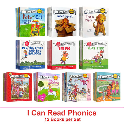 I Can Read Phonics – 12-Book Set, My Very First Picture Books for Kids and Babies Montessori Reading Story Collection
