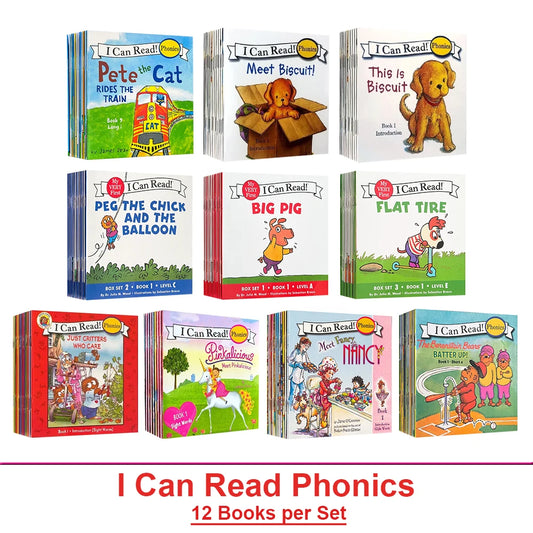 I Can Read Phonics – 12-Book Set, My Very First Picture Books for Kids and Babies Montessori Reading Story Collection