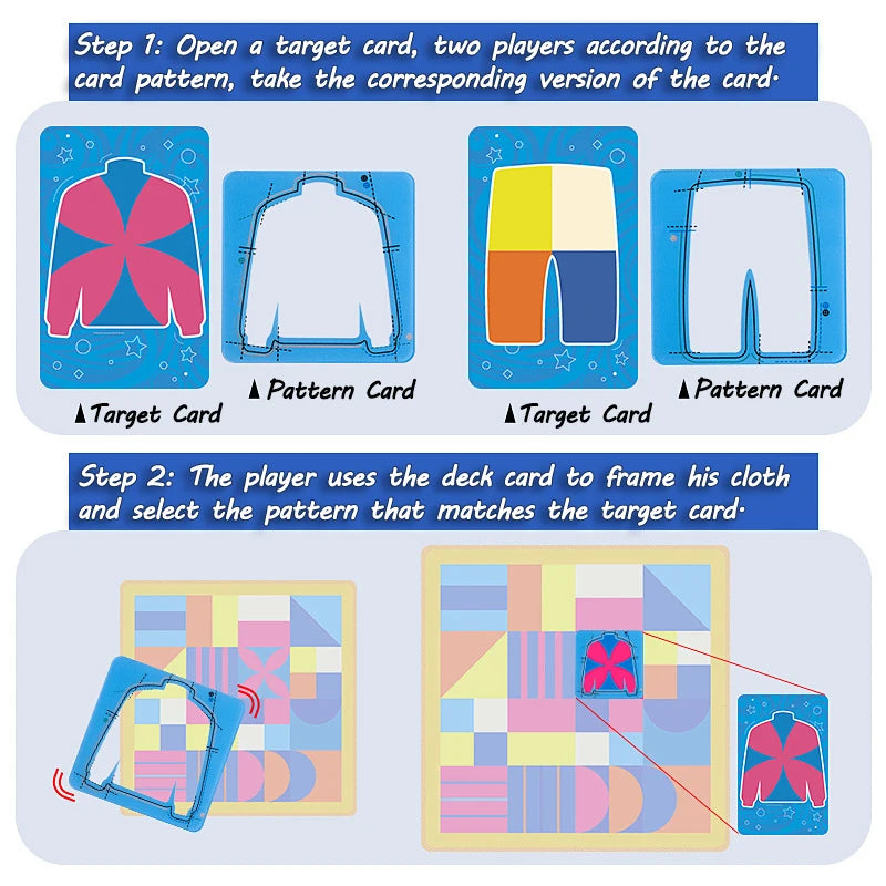 Tailor Master Battle Game – Color & Shape Matching Board Game for Kids, Logical Thinking Montessori Educational Toy