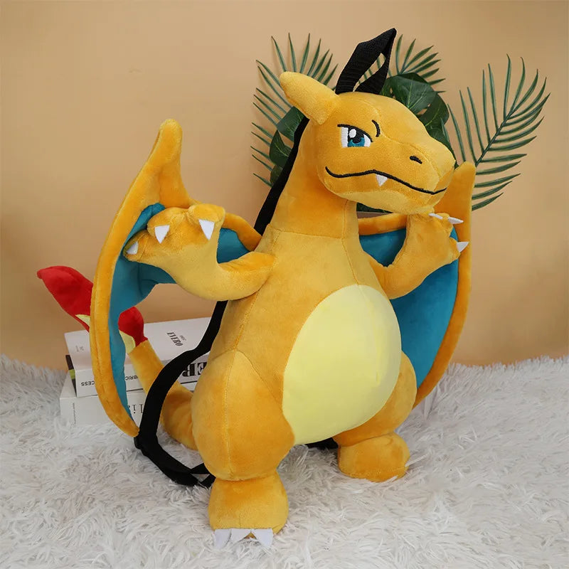High-Quality Charizard Plush Backpack – Lovely Anime Cartoon Schoolbag and Gengar Cosplay Bag for Boys