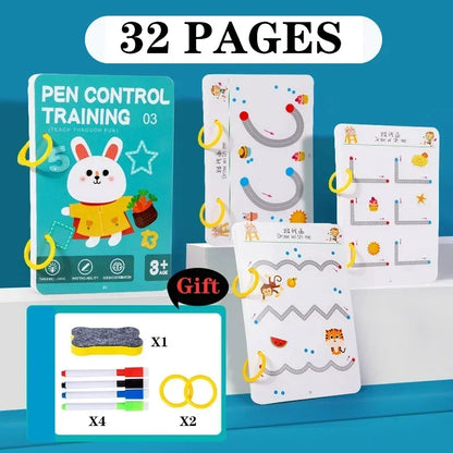 Magical Reusable Tracing Workbook for Kids Pen Control Montessori Practice