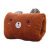 Pink Bear Plush Hand Warmer Pillow – Cartoon Nap Cushion with Hand Pockets for Kids & Adults