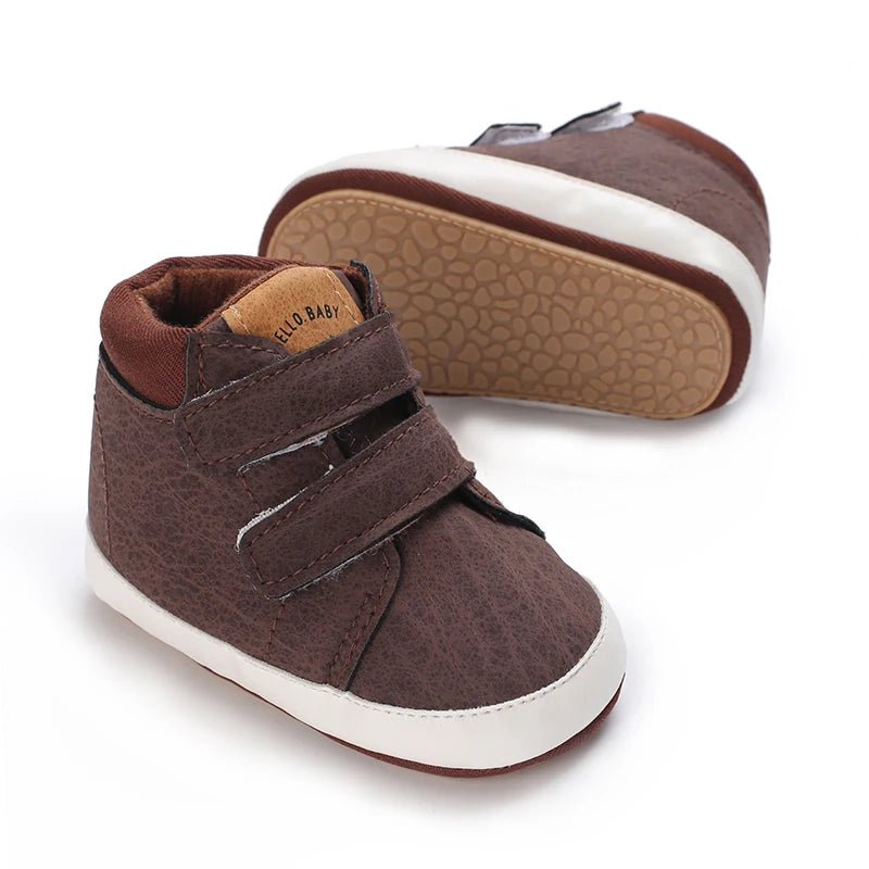 New Baby Shoes Retro Leather Boy Girl Multicolor Toddler Rubber Sole Anti-Slip First Walkers Infant Moccasins
