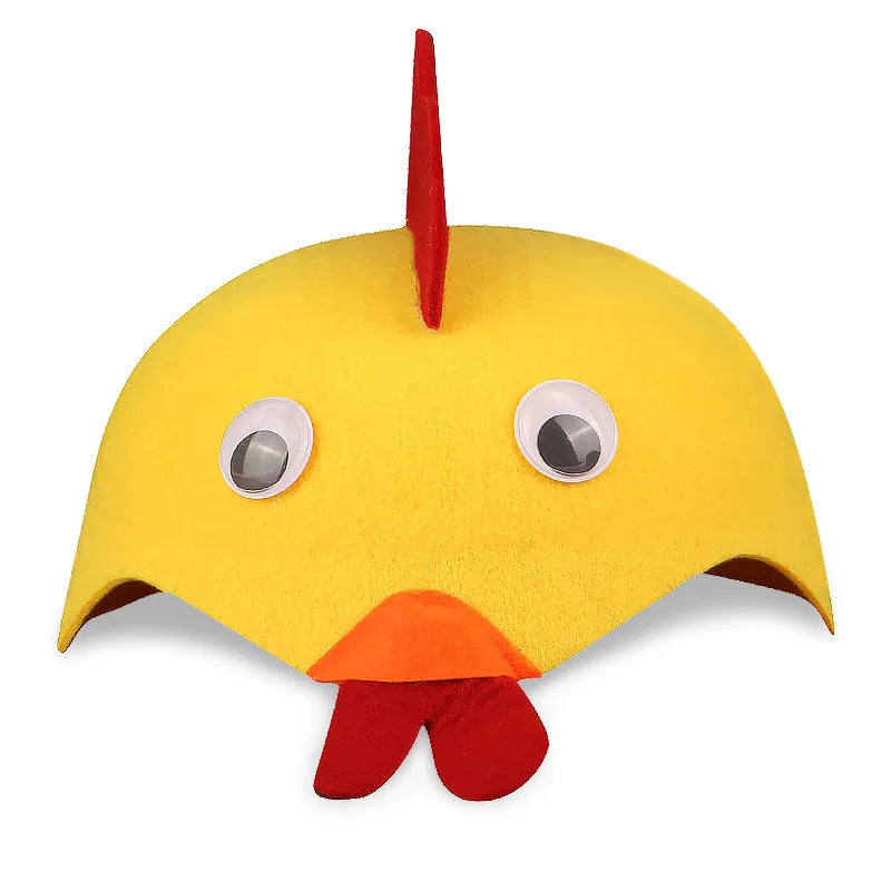 Kids Forest Animal Felt Party Hat – Duck, Bird & Rabbit Carnival Cap | Children's Day Party Costume