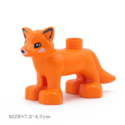 Big Size Building Blocks Farm Animals Set – Cat, Dog, Pig, and Rabbit Model Accessories Compatible with Bricks
