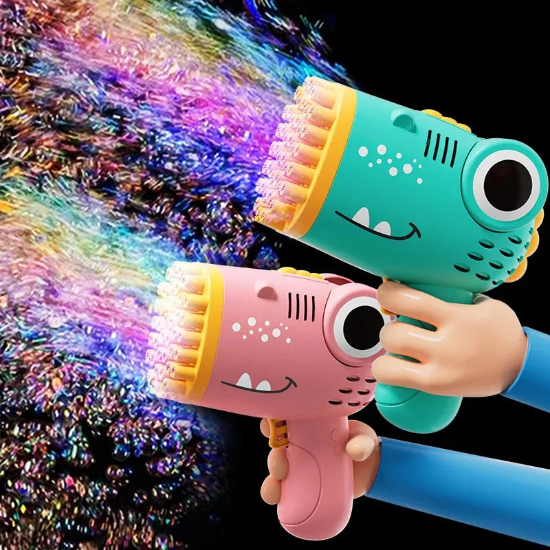 40-Hole Dinosaur Bubble Machine — Continuous Bubble Maker for Kids, Parties & Weddings (Bubble Solution & Batteries Not Included)
