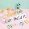Educational Rainbow Tower Four Column Shape Twist Baby Toy