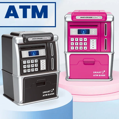 Smart Electronic ATM Piggy Bank for Boys and Girls Password Lock Coin and Banknote Savings Anti-Theft Toy with Music Kids Gift