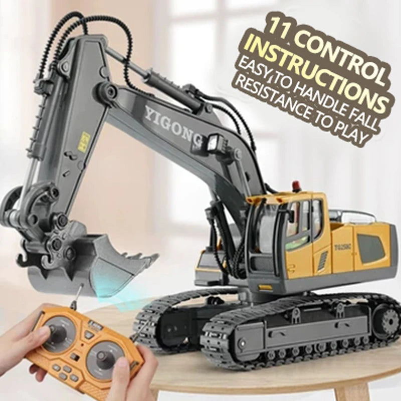 2.4G RC Excavator Dumper Car Remote Control Crawler Bulldozer Toy