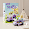 Cute Pet Rocking RV Car Building Block Kit for Kids, Travel RV Car Model Toy, Christmas Gift