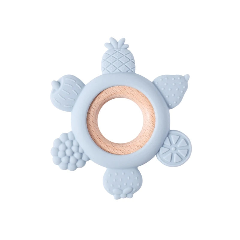 Baby Silicone Teether - Teething Toy for Infants 0-12 Months | Cartoon Rattle & Gum Relief Baby Accessories