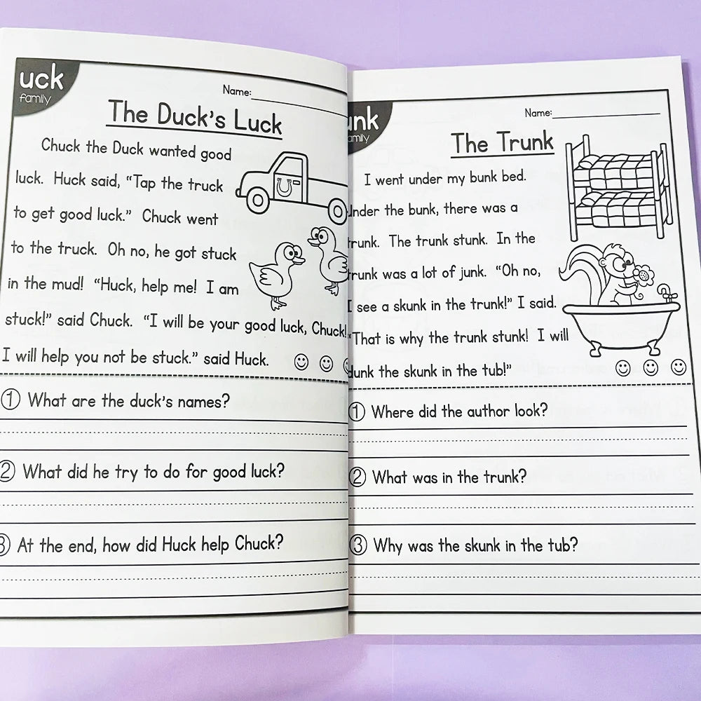 Kids English Phonics Exercise Book – I Can Read Sentences Educational Workbook for Children Montessori Teaching Aid