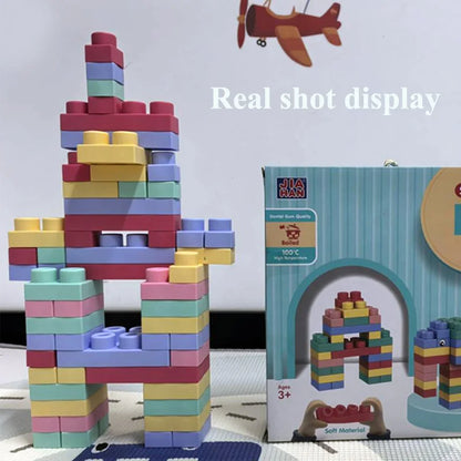 Large Particle Soft Building Blocks Set – DIY Educational Science & Puzzle Toy for Kids, Kindergarten Assembly Blocks