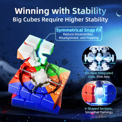 [JudyCube] MOYU AOSU V7 4x4 Track Magnets UV Magic Speed Cube, Stickerless Aosu Fidget Toy, Cubo Magico Puzzle