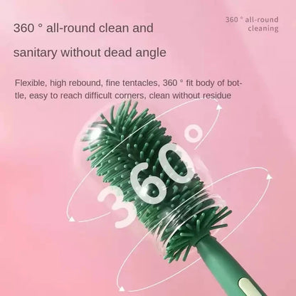 Pacifier Bottle Brush Set, Baby Cleaning Set, Silicone Cup Brush Cleaning Tool, Soft Head Food Grade Brushes, Baby Bottle Brush